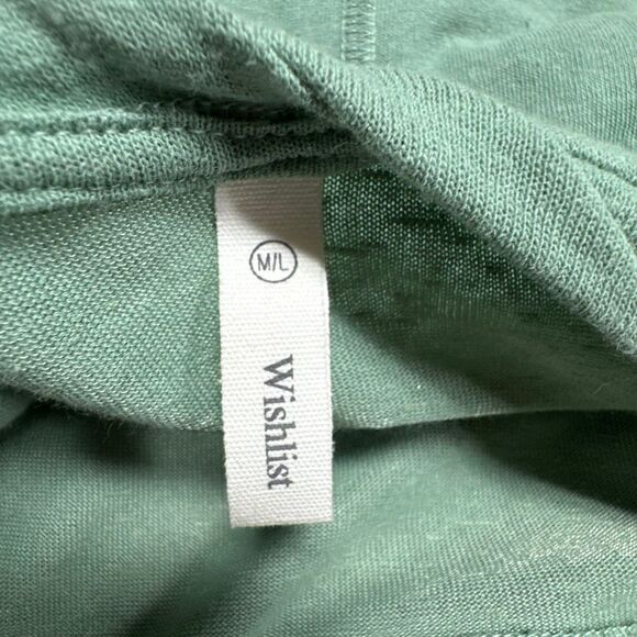 Wishlist Womens Green Slub Shirt Sleeve Loose Fit Top Size M/L - Picture 5 of 6